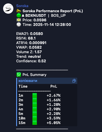 Soroka report PnL